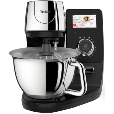 Кухонна машина Tefal I-Coach Touch, 1200Вт, чаша-метал, корпус-метал+пластик, дисплей, насадок-3, підкл. до смартфону, чорний