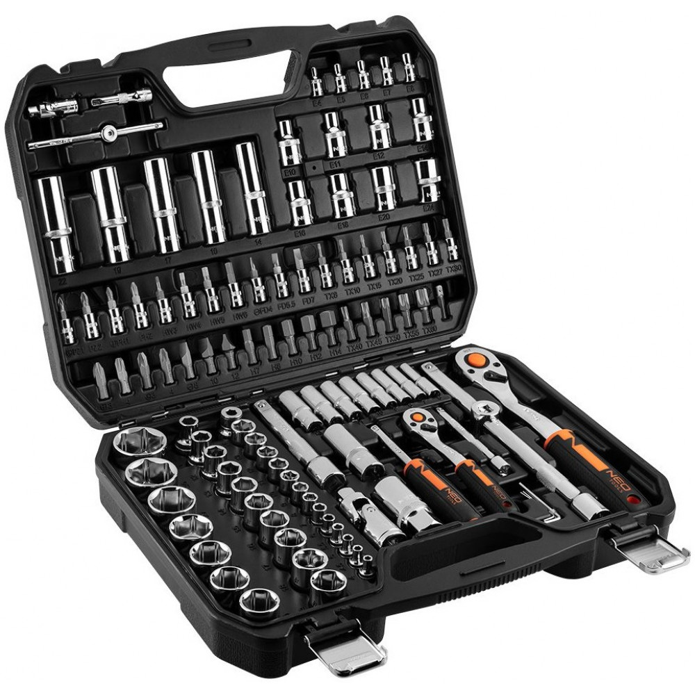 Набір інструментів Neo Tools, набір торцевих головок, 110шт, 1/2