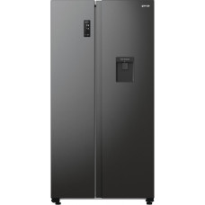 Холодильник SBS Gorenje, 179х67х92см, 2 двері, 353(191)л, А++, NF+, Інв., Зона св-ті, диспенсер, генератор льоду, Зовн. Диспл, чорний