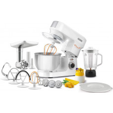 Кухонна машина Sencor 1000Вт, чаша-метал, корпус-пластик, насадок-12, білий