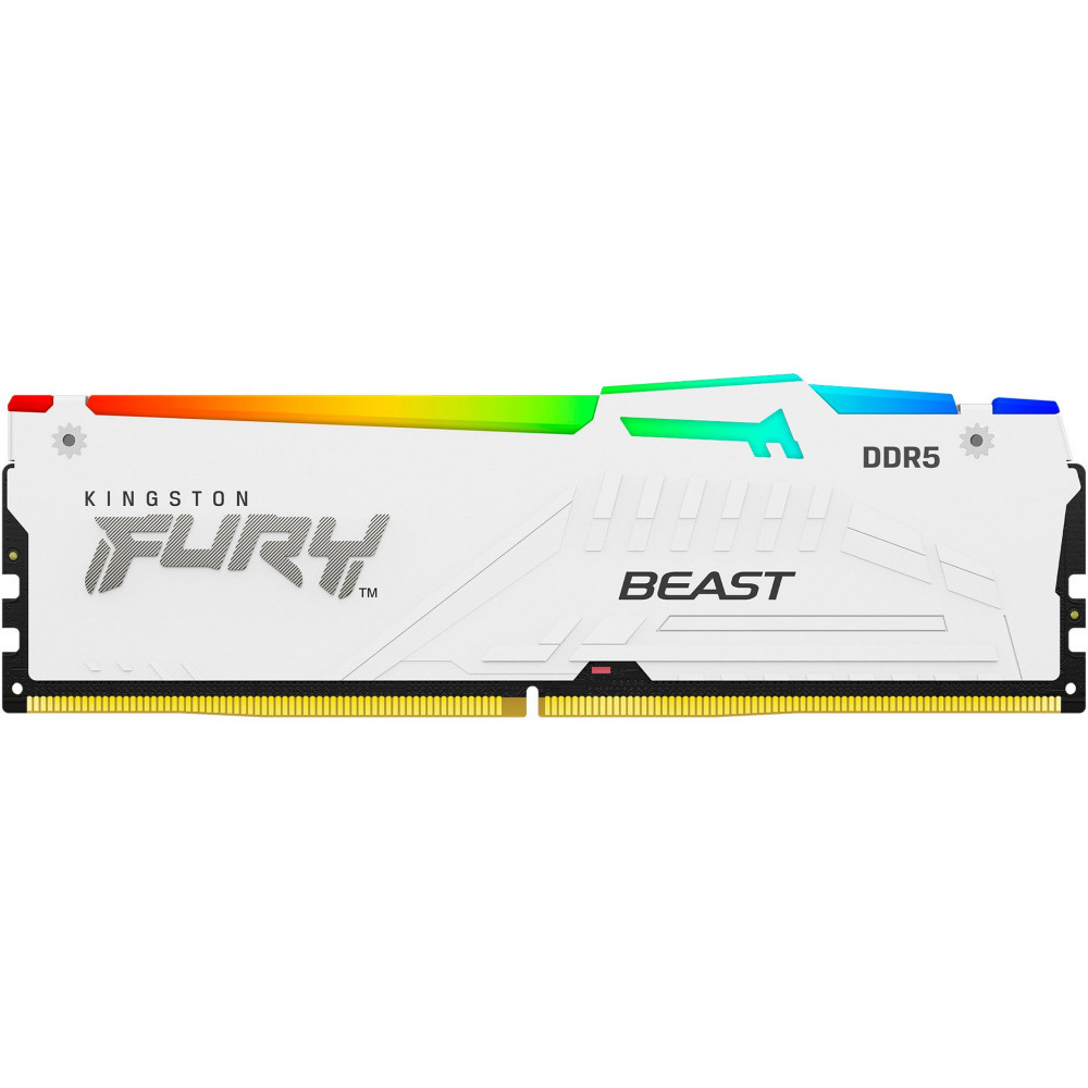 Пам'ять ПК Kingston DDR5 32GB 5200 FURY Beast  RGB XMP Білий