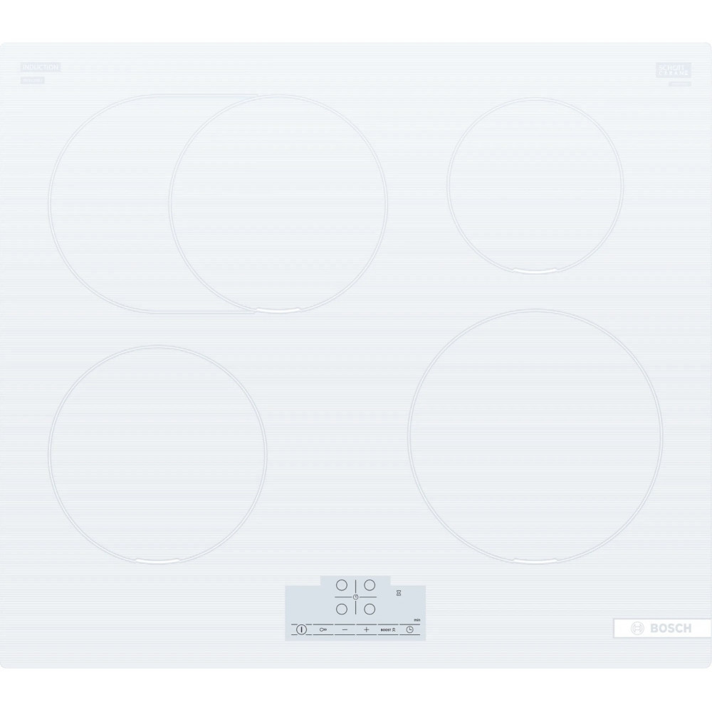 Варильна поверхня Bosch індукційна, 60см, розширена зона, білий