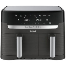 Мультипіч Tefal Dual EasyFry&Grill AirFryer, 2700Вт, чаша-5.2+3.1л, сенсорне керув., 2 чаши, гриль, пластик, чорний