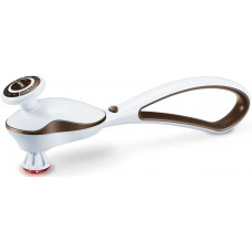 Масажер Beurer для тіла, літій-іонний акум., 120 хв роботи, 5 режимів, 4 насадки, біло-коричневий