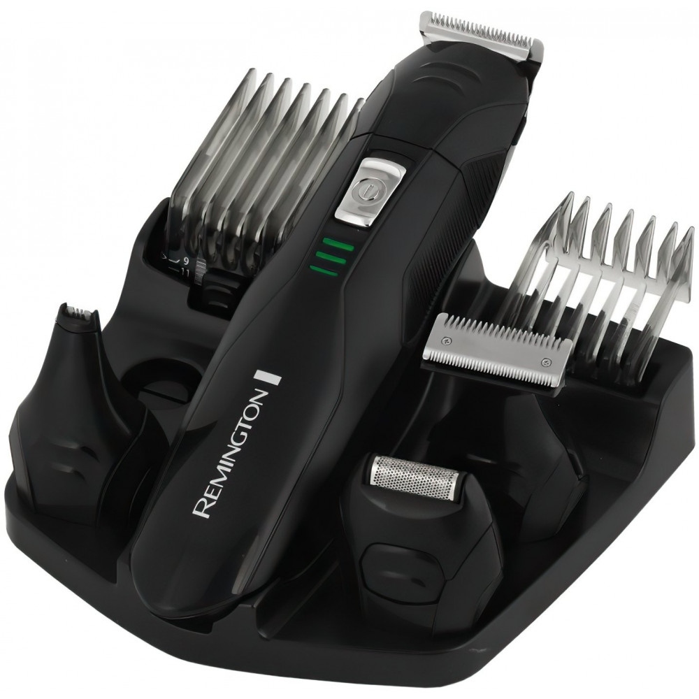 Набір для стрижки Remington, для бороди Edge all in one kit, вусів, голови, носа і тіла, акум., насадок-10, титан.напил., чорний