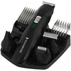Набір для стрижки Remington, для бороди Edge all in one kit, вусів, голови, носа і тіла, акум., насадок-10, титан.напил., чорний