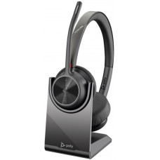 Гарнітура комп'ютерна стерео On-ear Poly Voyager 4320-M BT700 + charge stand, USB-A, Bluetooth, всеспрямований, Acoustic fence, Microsoft Teams, чорний