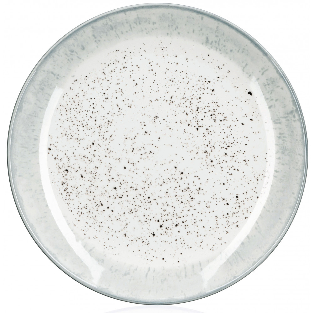 Тарілка десертна Ardesto Siena, 19см, порцеляна, біло-сірий