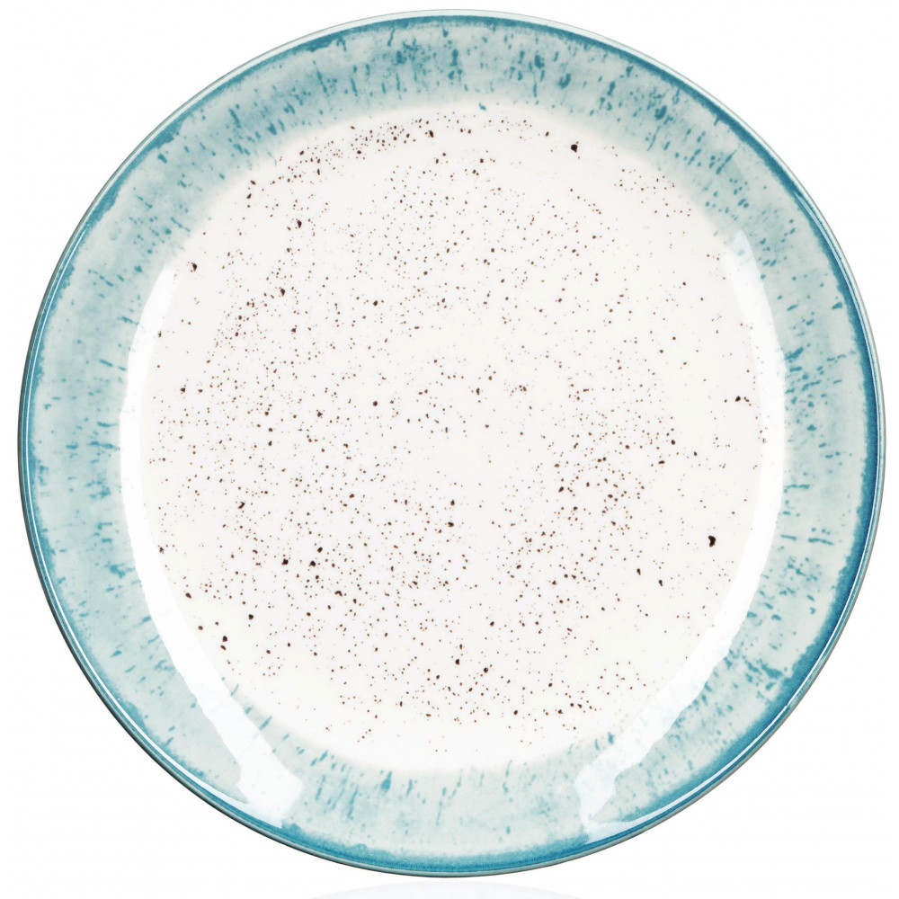 Тарілка десертна Ardesto Siena, 19см, порцеляна, біло-блакитний