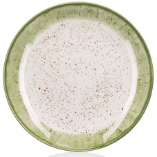 Тарілка десертна Ardesto Siena, 19см, порцеляна, біло-зелений