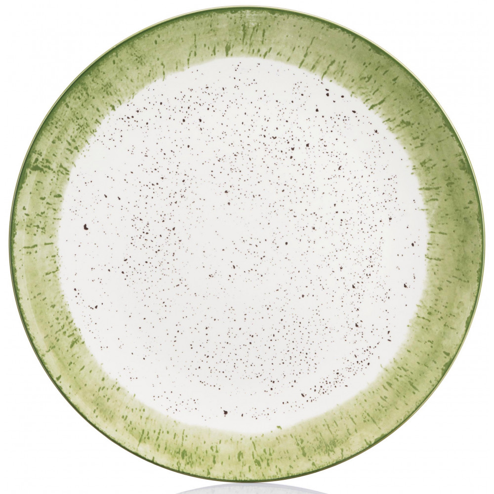 Тарілка обідня Ardesto Siena, 27см, порцеляна, біло-зелений