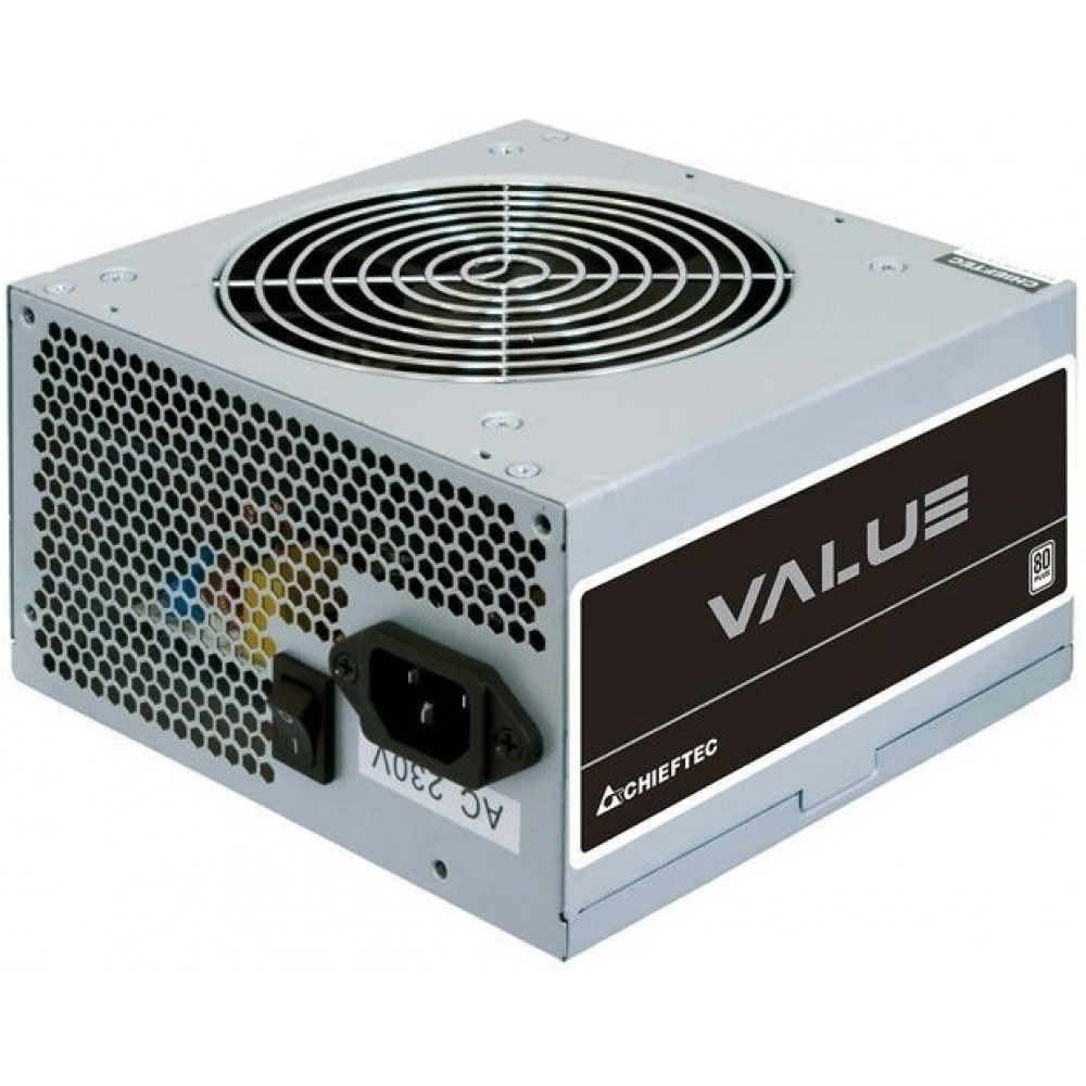 Блок живлення CHIEFTEC Value  (400W), >80%, 80+ White(230V Only), 120мм, 1xMB 24pin(20+4), 1xCPU 8pin(4+4), 2xMolex, 3xSATA, 1xPCIe 8pin(6+2), Bulk