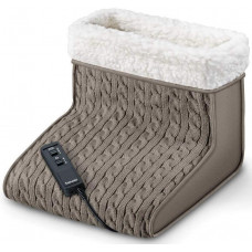 Електрогрілка Beurer для ніг, 32х26х26см, 15Вт, 2 режими, функція масажу, плюш, біло-коричневий