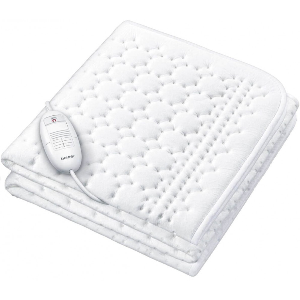 Електропростирадло Beurer, від мережі, 130х75см, 50Вт, 3 режими, фліс, білий