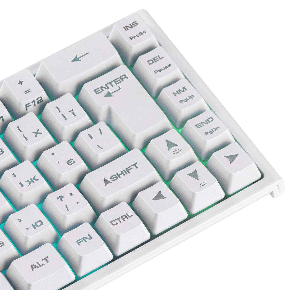 Клавіатура мембранна 2E GAMING KG360 68key, USB-A/WL, EN/UA/RU, RGB, білий