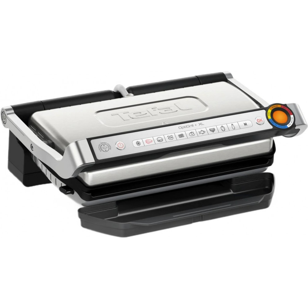 Гриль Tefal прижимний OptiGrill+ XL 2000Вт, темп. режимів-4, з`ємні пластини, алюміній, метал