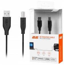 Кабель USB-A > USB-B (AM/BM) синхронізації 2E 3м, чорний