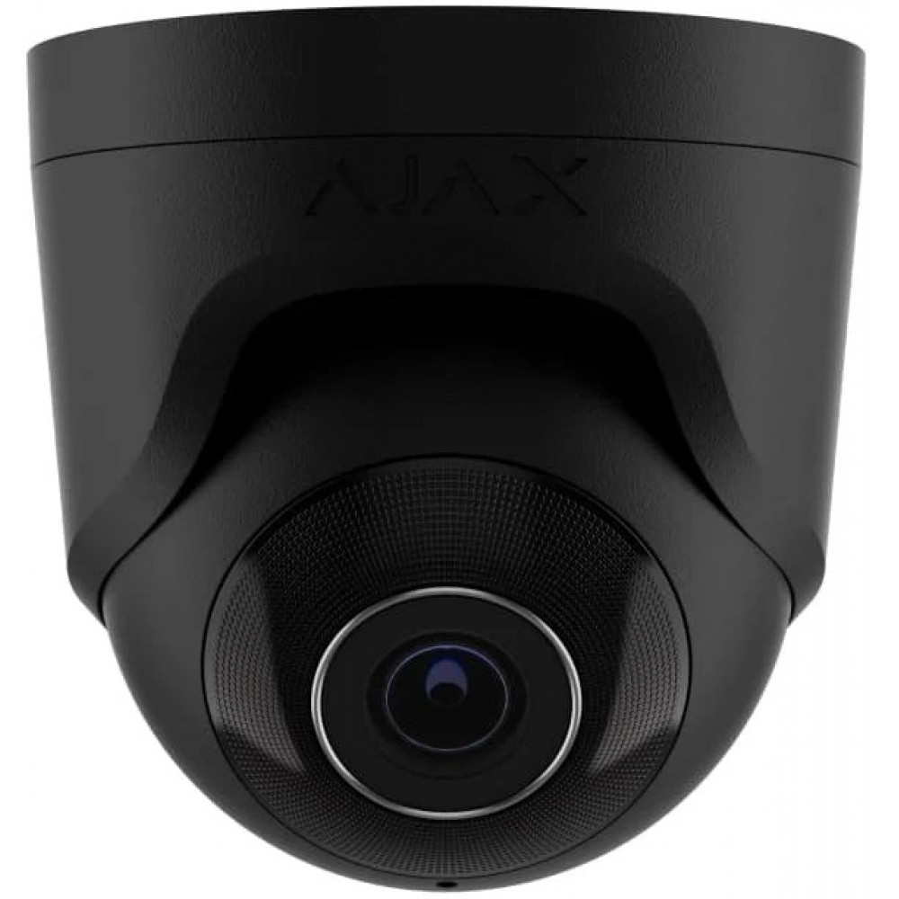 IP-Камера дротова Ajax TurretCam, 5мп, 4мм, Poe, True WDR, IP 65, ІЧ 35м, аудіо, кут огляду 75°до 85°, купольна, чорна