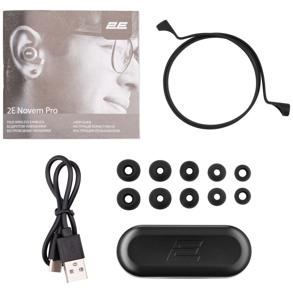 Навушники 2E Novem Pro True Wireless, 4 Mic, Waterproof, Black