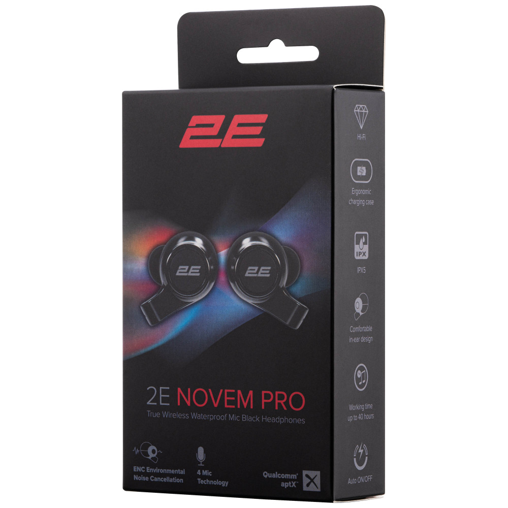 Навушники 2E Novem Pro True Wireless, 4 Mic, Waterproof, Black