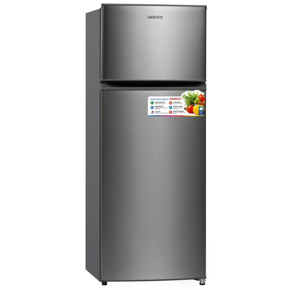 Холодильник ARDESTO з верхн. мороз., 143x55х55, холод.відд.-164л, мороз.відд.-40л, 2дв., А+, ST, сріблястий