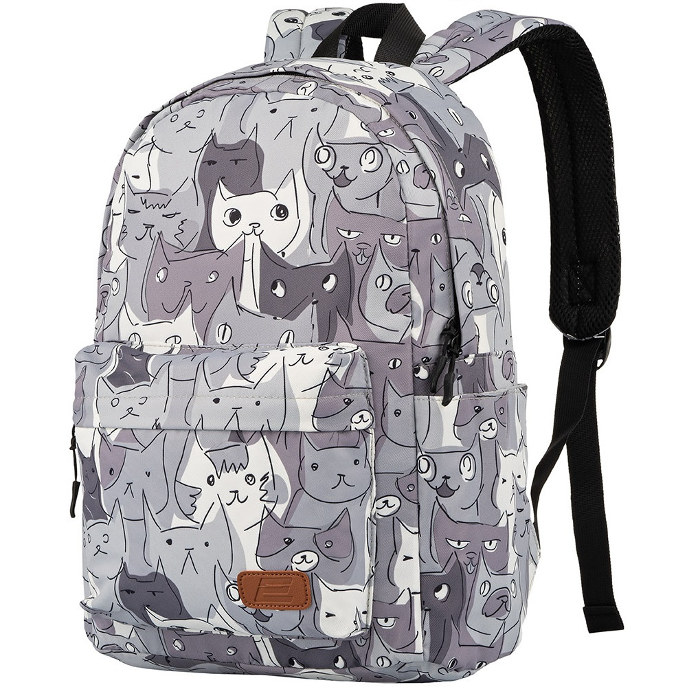 Рюкзак 2Е, TeensPack Cats, сірий
