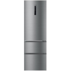 Холодильник Haier багатодверний, 190.5x59.5х65.7, холод.відд.-233л, мороз.відд.-114л, 3дв., А++, NF, інв., дисплей, зона нульова, сріблястий