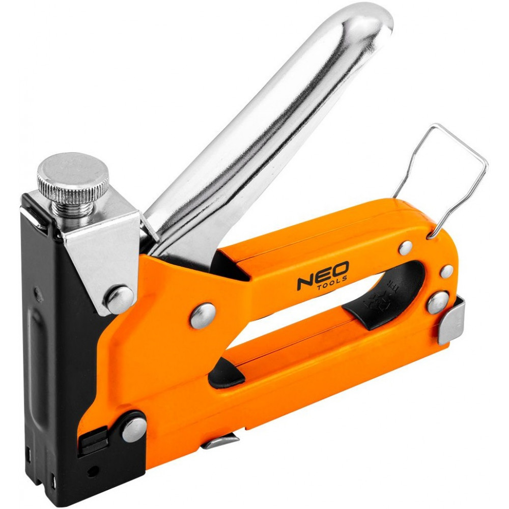 Степлер Neo Tools 3в1, 4-14мм, тип скоб G, L, E, регулювання забивання скоби