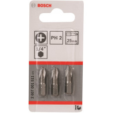 Біти Bosch Professional Extra-Hart PH2, 25мм, 3шт Біти Bosch Professional Extra-Hart PH2, 25мм, 3шт