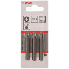 Біти Bosch Professional Extra-Hart PH2, 51мм, 3шт Біти Bosch Professional Extra-Hart PH2, 51мм, 3шт