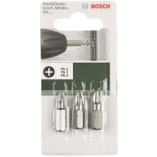 Біти Bosch набір: PH1, PH2, PH3, 25мм Біти Bosch набір: PH1, PH2, PH3, 25мм