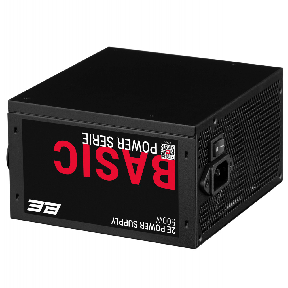 Блок живлення 2E Basic Power  (500W), 80%, 120мм, 1xMB 24pin(20+4), 1xCPU 8pin(4+4), 3xMolex, 4xSATA, 2xPCIe 8pin(6+2)