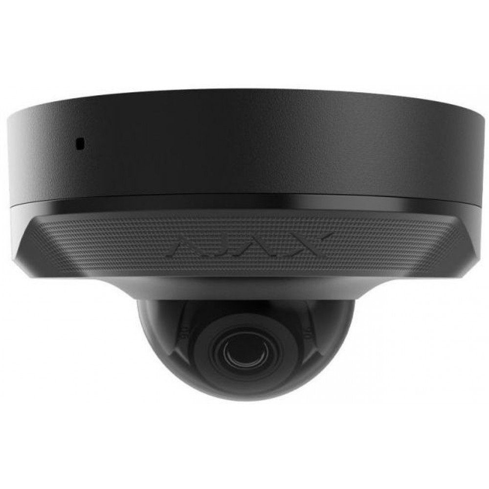 IP-Камера дротова Ajax DomeCam Mini, 5мп, 4мм, Poe, True WDR, IP 65, ІЧ 30м, аудіо, кут огляду 75°до 85°, міні купольна, чорна