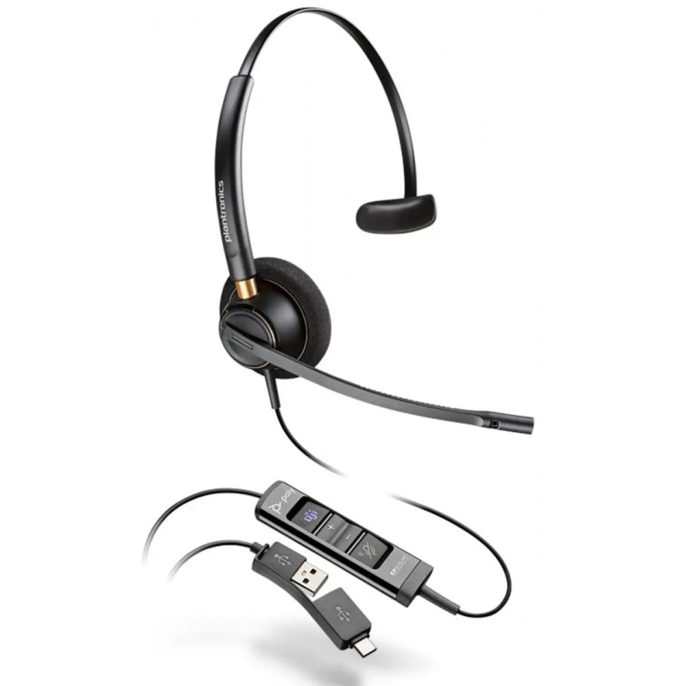 Гарнітура комп'ютерна моно On-ear Poly EncorePro 515-M, USB-A, всеспрямований, чорний