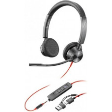 Гарнітура комп'ютерна стерео On-ear Poly Blackwire 3325-M, USB-A, USB-C, всеспрямований, Microsoft Teams, чорний