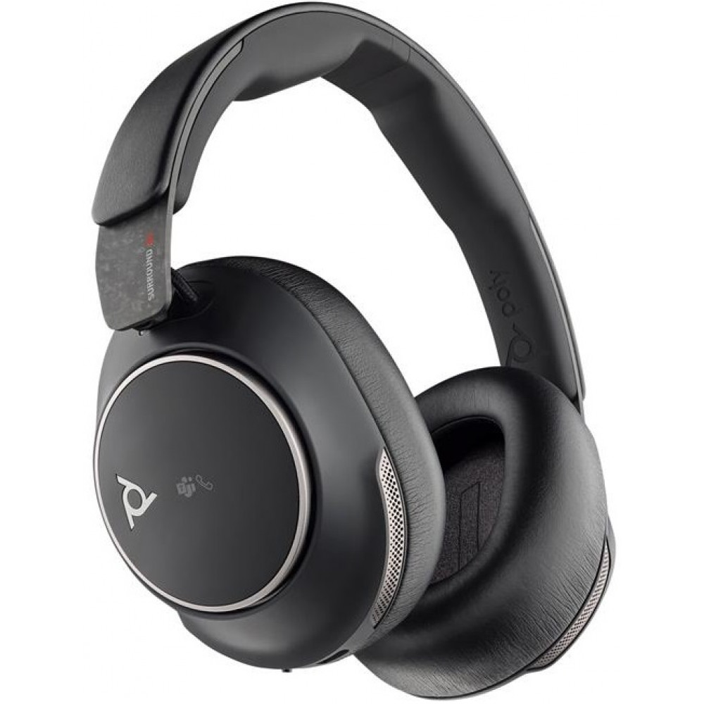 Гарнітура комп'ютерна стерео On-ear Poly Voyager Surround 80-M, BT 5.3, USB-A, USB-C, 3.5 мм, 10 x Omni-mic, ANC, SoundGuard Digital, Smart sensor, сертифікати Microsoft Teams, Microsoft Teams Open Office, Zoom, Google Meet, fast charge, чорний