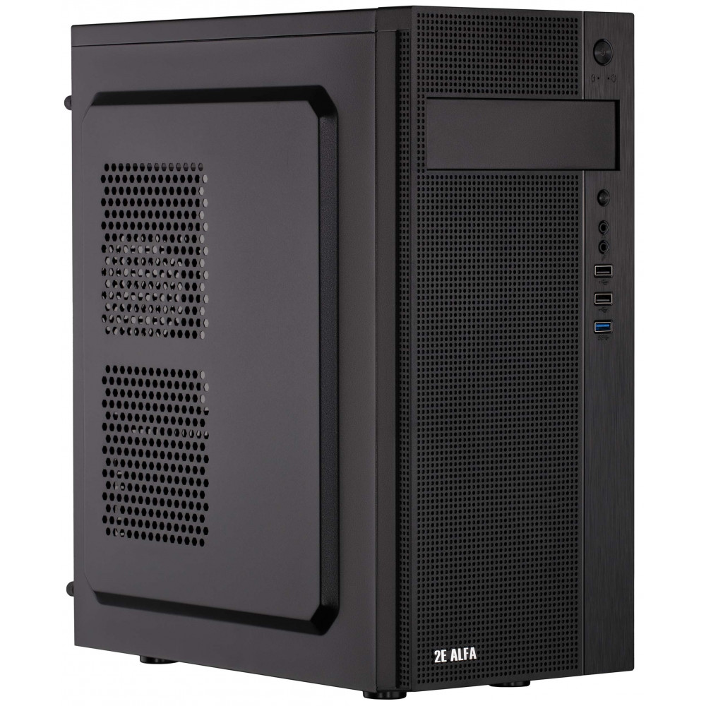 Корпус 2E Alfa E185-400 з БЖ 2E ATX400W, 1xUSB3.0, 2xUSB2.0, VGA 310мм, ATX, чорний