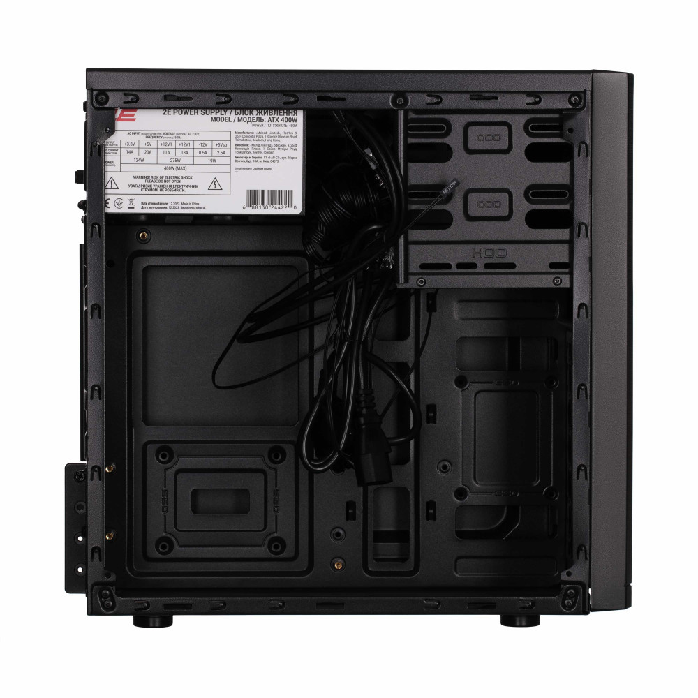 Корпус 2E Basis RD863-400 з БЖ 2E ATX400W, 2xUSB2.0, VGA 320мм, mATX, чорний