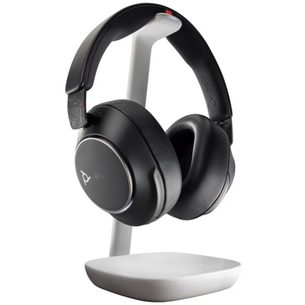 Гарнітура комп'ютерна стерео On-ear Poly Voyager Surround 85-M з підставкою для заряджання, BT 5.3, USB-A, USB-C, 3.5 мм, 10 x Omni-mic, ANC, SoundGuard Digital, Smart sensor, сертифікати Microsoft Teams, Microsoft Teams Open Office, Zoom, fast charge, чо