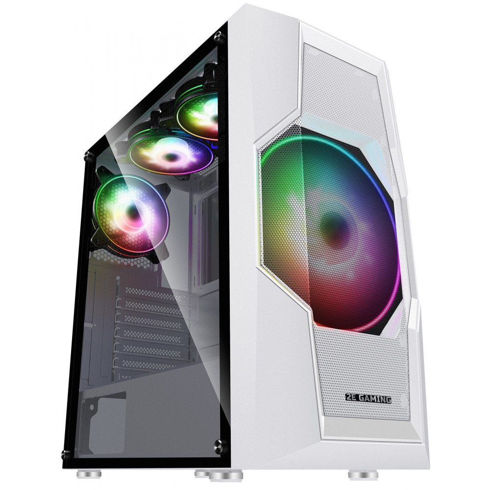 Корпус 2E GAMING Turbo G2057W без БЖ 2xUSB3.0, 1xUSB2.0, 1x200мм ARGB, 3x120мм ARGB, VGA 345мм, LCS ready, HUB, TG Side Panel, ATX, білий