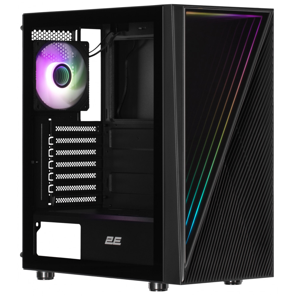 Корпус 2E GAMING Infinity G205A без БЖ 2xUSB3.0, 1xUSBType-C, 1x120мм ARGB, 2x120мм, VGA 345мм, LCS ready, TG Side Panel, ATX, чорний
