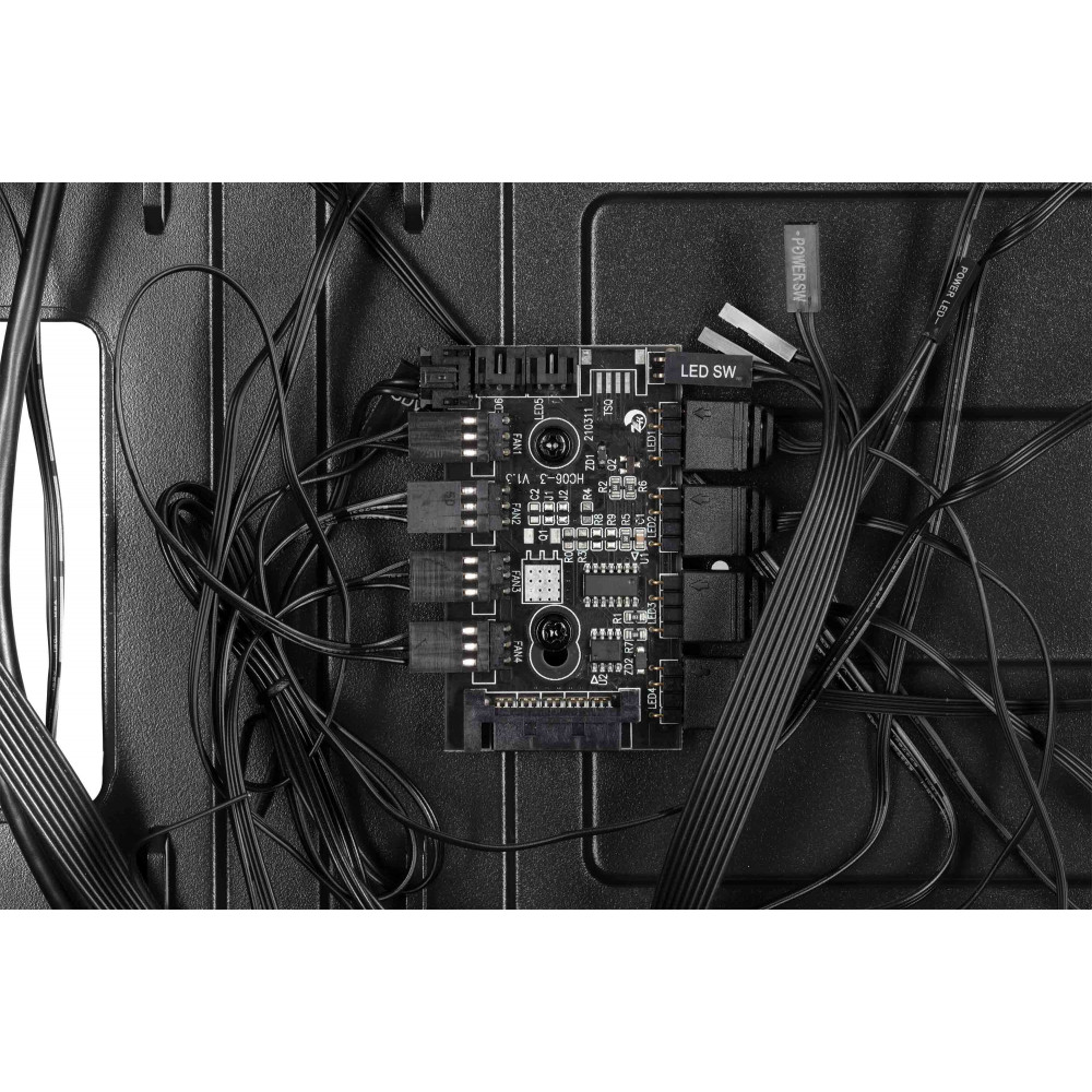 Корпус 2E GAMING Turbo G2057B без БЖ 2xUSB3.0, 1xUSB2.0, 1x200мм, ARGB, 3x120мм ARGB, VGA 345мм, LCS ready, HUB, TG Side Panel, ATX, чорний