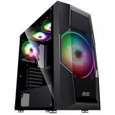 Корпус 2E GAMING Turbo G2057B без БЖ 2xUSB3.0, 1xUSB2.0, 1x200мм, ARGB, 3x120мм ARGB, VGA 345мм, LCS ready, HUB, TG Side Panel, ATX, чорний