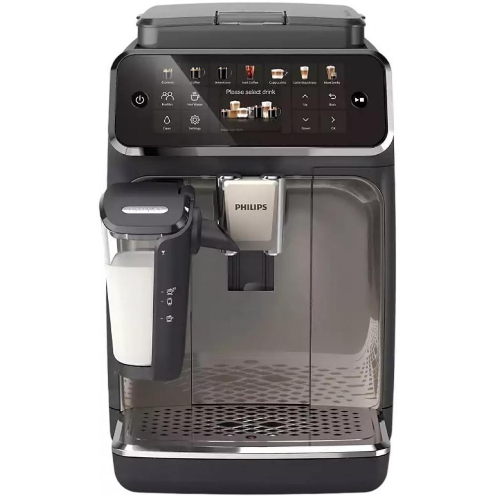 Кавомашина Philips Series 4400 LatteGo, 1.8л, зерно+мелена, автомат.капуч, дисплей, авторецептів -12, чорний