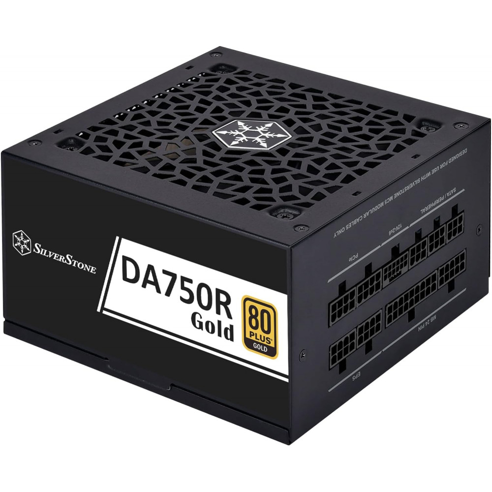 Блок живлення SilverStone Decathlon  (750W),  >90%, 80+ Gold, 120мм, 1xMB, 24pin(20+4), 2xCPU 8pin(4+4), 4xMolex, 8xSATA, 4xPCIe 8pin(6+2), 1 x 12V-2x6,  Fully modular