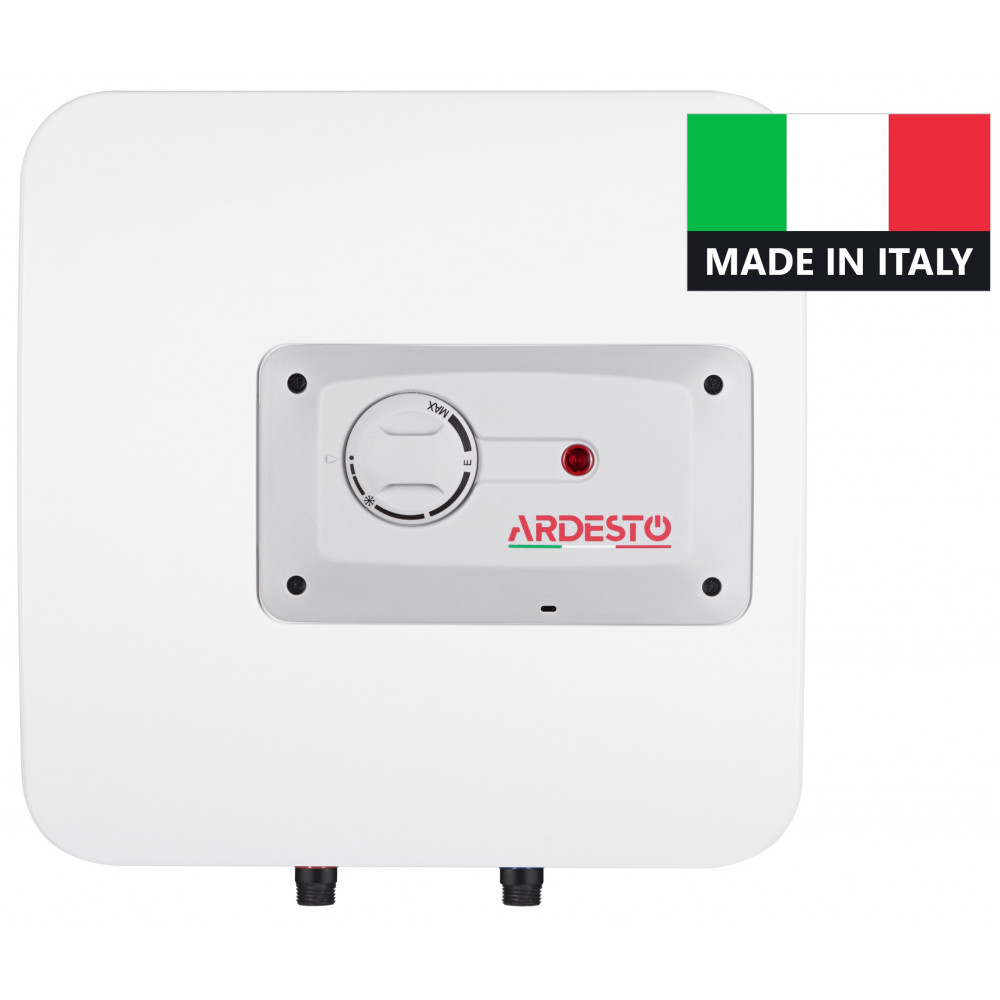 Водонагрівач електр. ARDESTO компакт, 15л, 1,2кВт, монтаж над мийкою, мех. кер-ння, A, Італія, біло-сірий