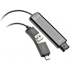 Перехідник Poly DA75 USB > QD для гарнітур EncorePro, USB-A, USB-C, чорний Перехідник Poly DA75 USB > QD для гарнітур EncorePro, USB-A, USB-C, чорний