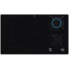 Варильна поверхня Electrolux комбінована (2 газ + 3 інд), 90см, розширена зона, чавун, чорний