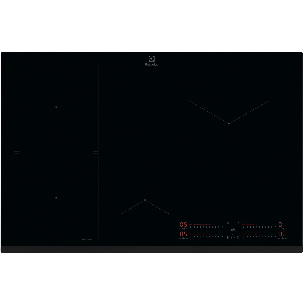 Варильна поверхня Electrolux індукційна, 80см, розширена зона, датчик кипіння, Hob2Hood, чорний