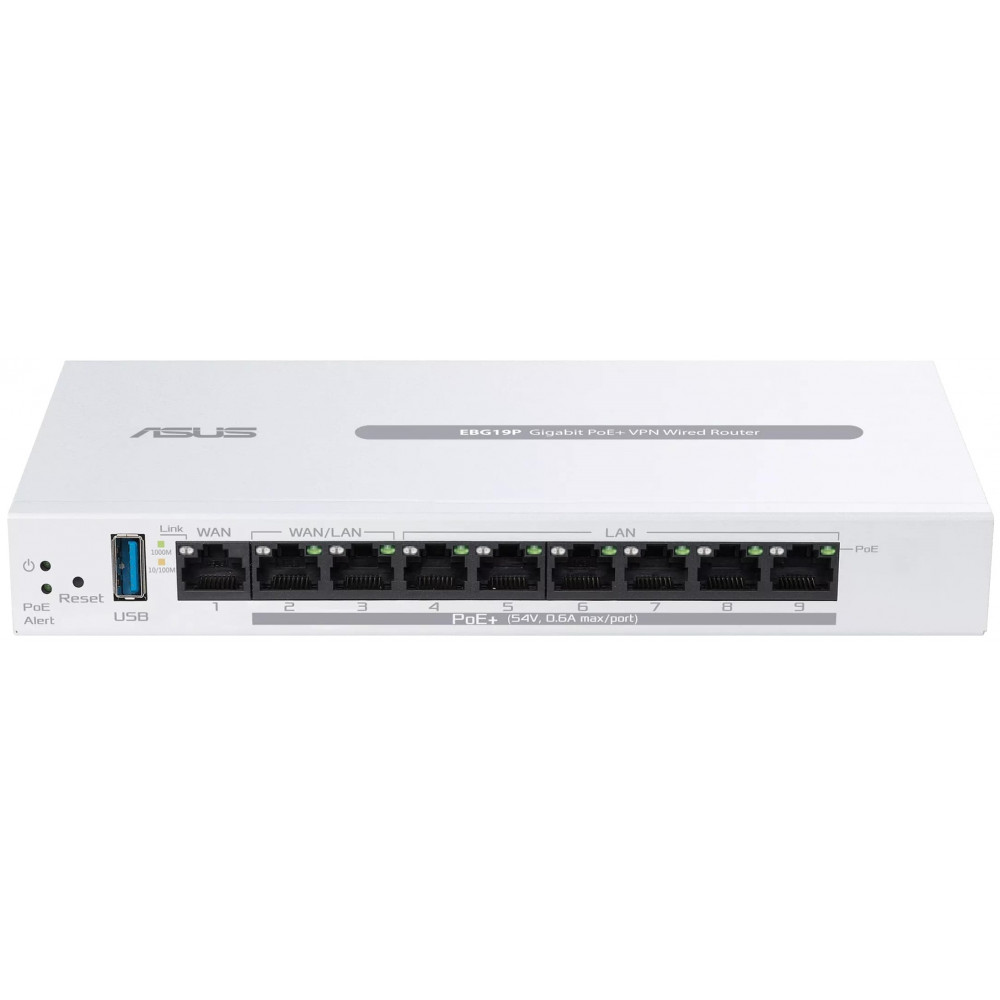 Маршрутизатор ASUS ExpertWiFi EBG19P 8xGE LAN (8xPoE), 1xGE WAN,  1xUSB 3.2, 123W, BT
